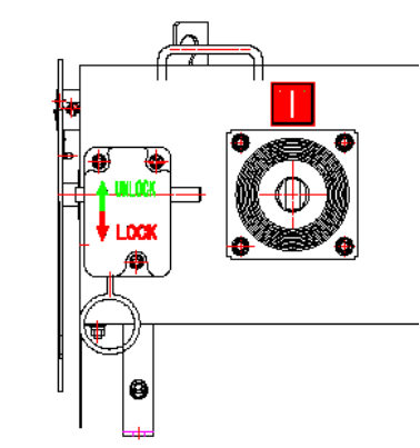 Manual mechanical lock of 36kV Load Break Switch ensuring safe and reliable power operation