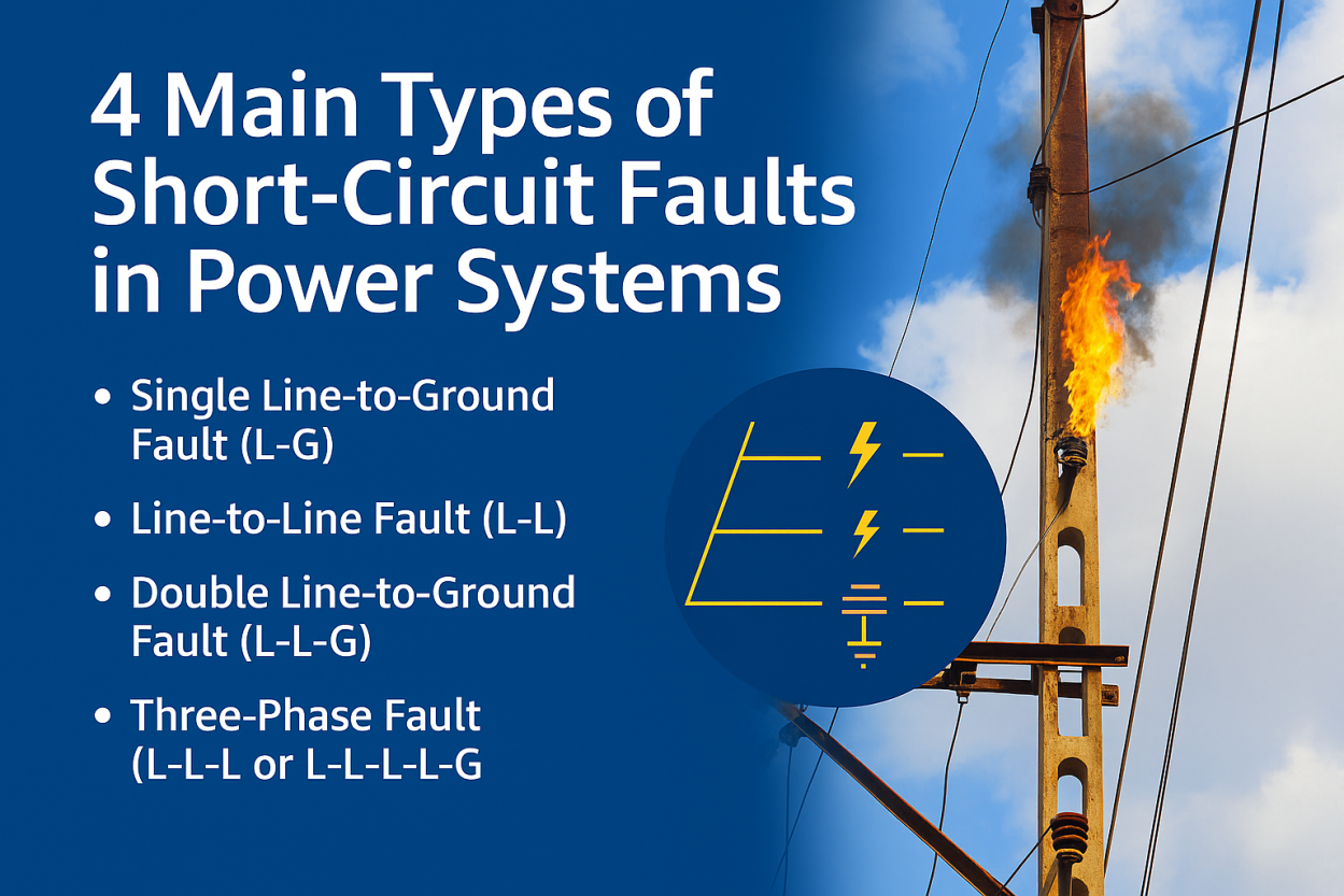 Different types of short-circuit faults in power systems
