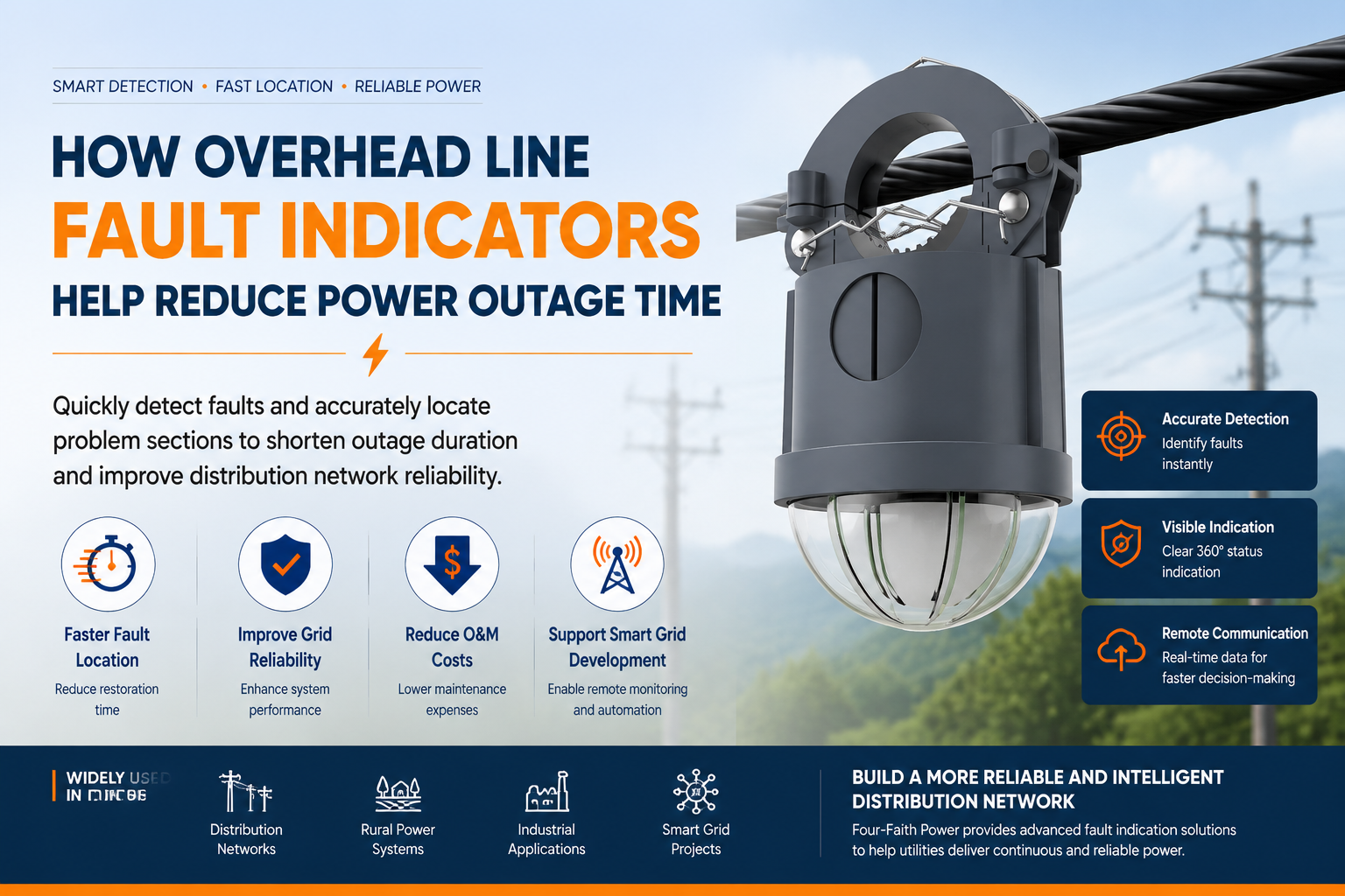 How Overhead Line Fault Indicators Help Reduce Power Outage Time